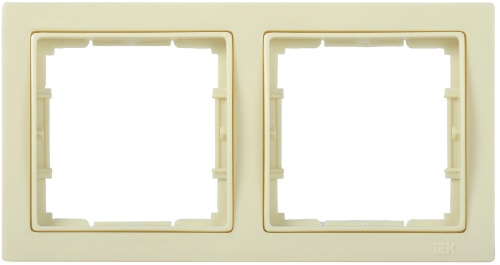 Рамка 2-местная квадратная РУ-2-БК BOLERO Q1 кремовый | код EMB22-K33-Q1 | IEK